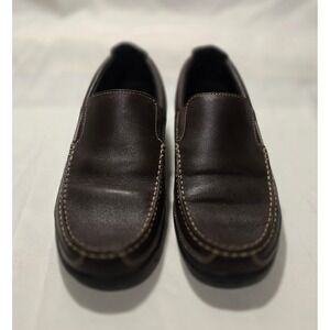Cole Haan Mens Dark Brown Leather Slip On Loafer Driving Shoes Size 10.5
